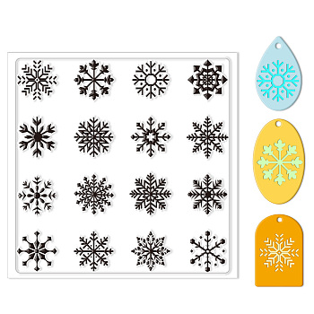 Silicone Clay Texture Mat, Clay Modeling Pattern Pad, Snowflake, 140x140x3mm