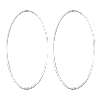 Brass Linking Rings, Cadmium Free & Lead Free, Long-Lasting Plated, Oval, Silver, 40x20x1mm, Inner Diameter: 39x19mm