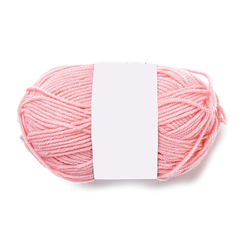 Milk Cotton Knitting Acrylic Fiber Yarn, 4-Ply Crochet Yarn, Punch Needle Yarn, Pink, 2mm