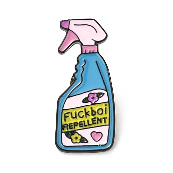 Alloy Enamel Brooches, Enamel Pin, with Butterfly Clutches, Laundry Detergent with Word Fuckboi Repellent, Electrophoresis Black, Colorful, 38.5x16.5x10.5mm