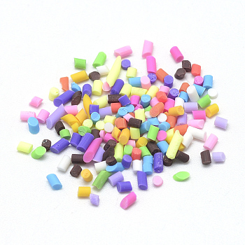 Handmade Polymer Clay Sprinkle Beads, Fake Food Craft, Undrilled/No Hole Beads, Mixed Color, 0.5~10x1.3mm