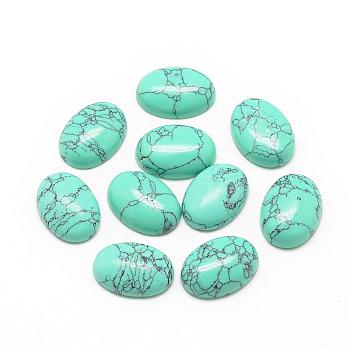 Synthetic Turquoise Cabochons, Dyed, Oval, 14x10x6mm