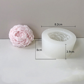 Flower Scented Candle Food Grade Silicone Molds, Candle Making Molds, Aromatherapy Candle Mold, White, 8.2x8x3.9cm