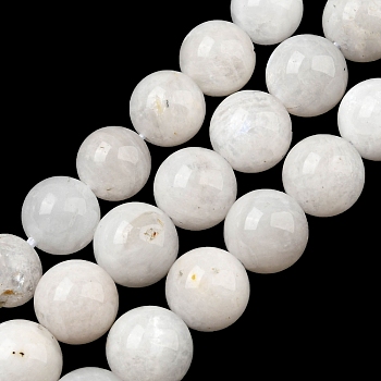 Natural Rainbow Moonstone Beads Strands, Round, 8mm, Hole: 0.8mm, about 50~51pcs/strand, 15.75''(40cm)