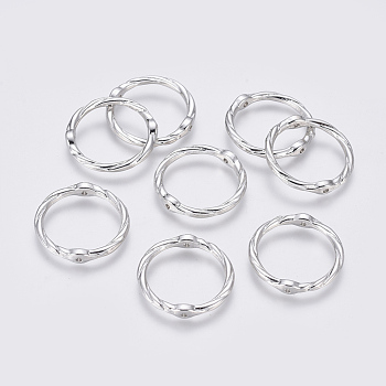 Alloy Linking Rings, Circle Frames, Lead Free and Cadmium Free, Platinum, 21x2mm, Hole: 1mm