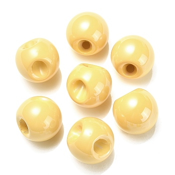 Opaque Acrylic Beads, Round Ball Bead, Top Drilled, Light Khaki, 19x19x19mm, Hole: 3mm