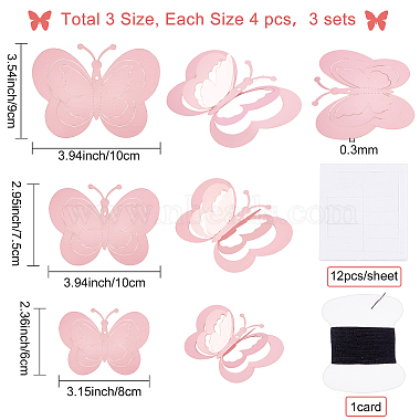 creatcabin 3ensembles 3d papillon pvc miroirs stickers muraux(DIY-CN0001-85A)-2