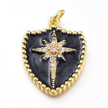 Real 18K Gold Plated Brass Micro Pave Clear Cubic Zirconia Enamel Pendants(ZIRC-A017-02G-RS)-2