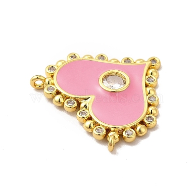 Rack Plating Brass Micro Pave Clear Cubic Zirconia Connector Charms(KK-P230-05G-01)-3