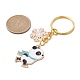 Porte-clés pendentif en émail en alliage de flocon de neige et de panda(KEYC-JKC00630)-3