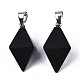Natural Black Stone Double Terminated Pointed Pendants(G-S359-093A)-1