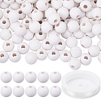DIY Stretch Bracelet Kits, including Opaque Acrylic Beads, Elastic Crystal Thread, White, 11mm, Hole: 3.5mm, 50pcs/set, 3 sets(DIY-SC0029-18)