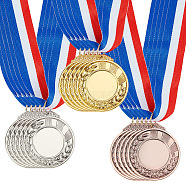 15Pcs 3 Colors Zinc Alloy Commemorative Medals, Polyester Lanyard Medal for Children's Events, Mixed Color, 81cm, 5pcs/color(FIND-GA0003-09)