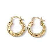 Brass Hoop Earrings for Women, Rack Plating, Long-Lasting Plated, Lead Free & Cadmium Free, Flat Round, Real 18K Gold Plated, 25.5x22x4mm, Pin: 1.8mm(EJEW-M213-43G)