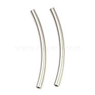 304 Stainless Steel Tube Beads, Curved Tube, Stainless Steel Color, 30x2mm, Hole: 1.4mm(STAS-B047-27J-P)