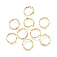 304 Stainless Steel Jump Rings, Open Jump Rings, Real 18K Gold Plated, 18 Gauge, 10x1mm(X-STAS-F084-16G)