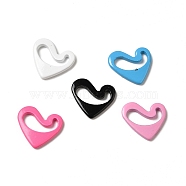 Spray Painted 201 Stainless Steel Charms, Heart Charm, Mixed Color, 9x10x1mm, Hole: 3x7.5mm(STAS-I672-27)