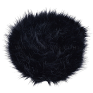 Artificial Wool Fabric, for Craft Festive Garment Decoraions, Rectangle, Black, 70mm, 1.8m/roll(AJEW-WH0326-16D)