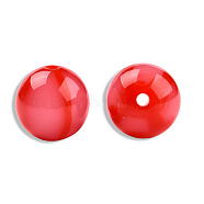Opaque Resin Beads, Round, Crimson, 16mm, Hole: 3mm(RESI-N034-25-R02)