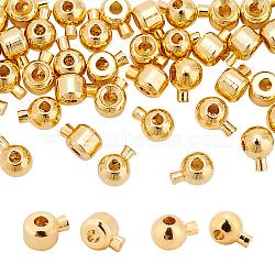 CHGCRAFT 40Pcs 2 Style Rack Plating Brass Beads, Nickel Free, Real 18K Gold Plated, 4~4.5x3~3.5x2~3mm, Hole: 0.6~0.7mm, 20pcs/style(KK-CA0003-28)