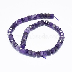 Natural Amethyst Beads Strands, Faceted, Rondelle, 10x5~8mm, Hole: 0.8mm, about 56~66pcs/strand, 15.7 inch(40cm)(G-F632-13A-02)