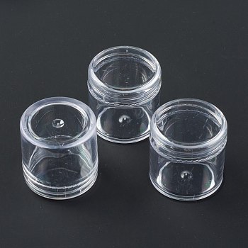 (Defective Closeout Sale: Scratched), Plastic Bead Containers, Column, Clear, 4.4x4.3cm, Inner Diameter: 3.6cm