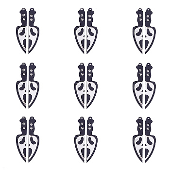 Halloween Acrylic Big Penadnt, Knife Shapes, Black, 51.5x12x4mm, Hole: 1.6mm, 20pcs/set