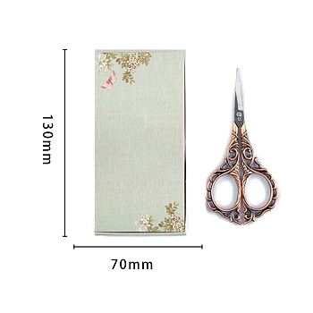 Stainless Steel Flower Scissors, Embroidery Scissors, Sewing Scissors, with Zinc Alloy Handle, Red Copper, 112.5x53.2mm