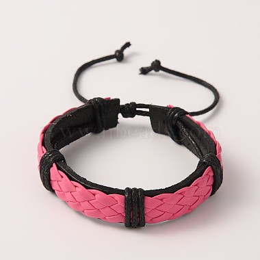 Adjustable Trendy Unisex Casual Style Leather Cord Bracelets(BJEW-J112-M)-2