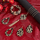 ANATTASOUL Leopard Print Teardrop Dangle Earrings & Multi-strand Bracelet & Tassel Pendant Necklace(AJEW-AN0007-08)-3