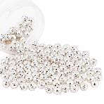 Electroplated Natural Lava Rock Beads Strands, Round, Bumpy, Silver Plated, 9mm, Hole: 1mm, about 141pcs/box(G-NB0001-94C)