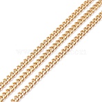 304 Stainless Steel Curb Chain, Faceted, with Spool, Unwelded, Golden, 2.9x2.2x0.5mm, about 32.8 Feet(10m)/roll(CHS-G011-11G-01)