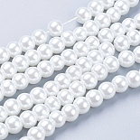 6mm White Round Glass Pearl Beads(HY-6D-B01)