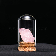 Natural Raw Rose Quartz Display Decoration, Reiki Energy Stone Cloche Bell Jar Ornaments, Arch, 30x55mm(G-PW0007-070C)