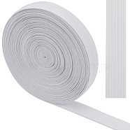 10 Yards Polyester Non-slip Elastic Cord, Flat, White, 20mm(EC-GF0001-39B-01)