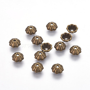 Tibetan Style Bead Caps, Cadmium Free & Nickel Free & Lead Free, Half Round, Antique Bronze, 6x2.5mm, Hole: 1mm(X-TIBEB-00954-AB-NR)