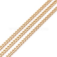 304 Stainless Steel Curb Chain, Faceted, with Spool, Unwelded, Golden, 2.9x2.2x0.5mm, about 32.8 Feet(10m)/roll(CHS-G011-11G-01)