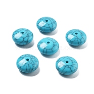 Acrylic Beads, Imitaton  Turquoise Beads, Flat Round, Turquoise, 21x10mm, Hole: 3mm, 173pcs/500g(OACR-Q016-17A)