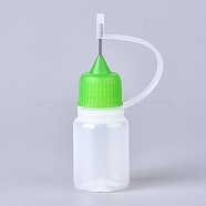 Polyethylene(PE) Needle Applicator Tip Bottles, Translucent Empty Glue Bottle, with Steel Pins, Lime, 6.4x2.1cm, Capacity: 5ml(0.17 fl. oz)(TOOL-WH0119-63D-5ML)