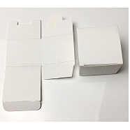 Foldable Cardboard Paper Jewelry Boxes, Gift Packaging Boxes, Square, White, 4x4x2 inch(10x10x5cm)(CON-WH0081-05)