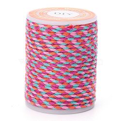 4-Ply Polycotton Cord, Handmade Macrame Cotton Rope, for String Wall Hangings Plant Hanger, DIY Craft String Knitting, Orchid, 1.5mm, about 4.3 yards(4m)/roll(X1-OCOR-Z003-D30)