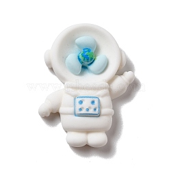 Opaque Resin Cabochons, Spaceman-shaped Mini Fan, White, 29.5x23x6mm(DIY-K057-30)