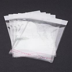 Pearl Film Cellophane Bags, OPP Material, Self-Adhesive Sealing, with Hang Hole, Clear, 15x10cm, Unilateral Thickness: 0.023mm, Inner Measure: 10x10cm(T02H1012)