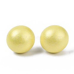 Pearlized Half Round Schima Wood Earrings for Girl Women, Stud Earrings with 316 Surgical Stainless Steel Pins, Champagne Yellow, 11x4.5mm, Pin: 0.7mm(EJEW-N048-001-13)