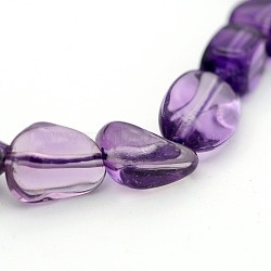 Natural Amethyst Bead Strands, Tumbled Stone, Nuggets, 5~19x4~9x3~9mm, Hole: 0.5~1mm, about 15.7 inch(G-J280-08)