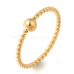 Ion Plating(IP) 304 Stainless Steel Round Finger Rings, Twist Plain Band Rings for Women, Real 18K Gold Plated, 4mm, Inner Diameter: 18mm(RJEW-B066-02G)