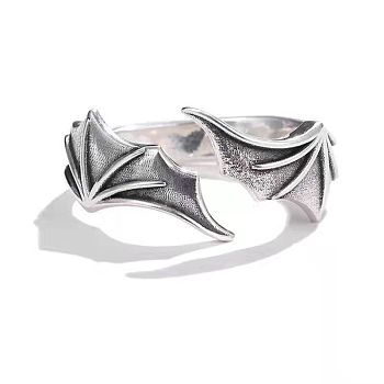 Wing Alloy Cuff Rings, Antique Silver, Inner Diameter: Adjustable