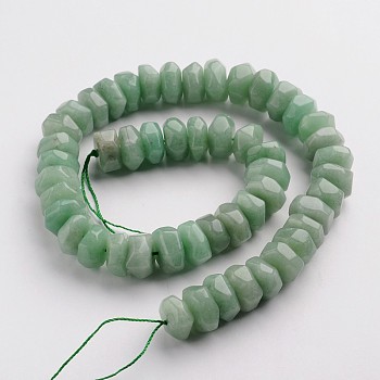 Natural Green Aventurine Beads Strands, Faceted, Rondelle, 14~16x7~9mm, Hole: 3~4mm, about 47~54pcs/strand, 15.3 inch