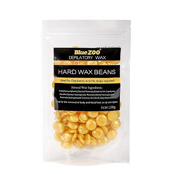 Hard Wax Beans, Body Hair Removal, Depilatory Hot Film Wax, Gold, 16.5x10cm, net weight: 100g/bag