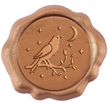 CRASPIRE 50Pcs Adhesive Wax Stamp Stickers, Envelope Seal Decoration, for Craft Scrapbook DIY Gift, Bird Pattern, 25mm